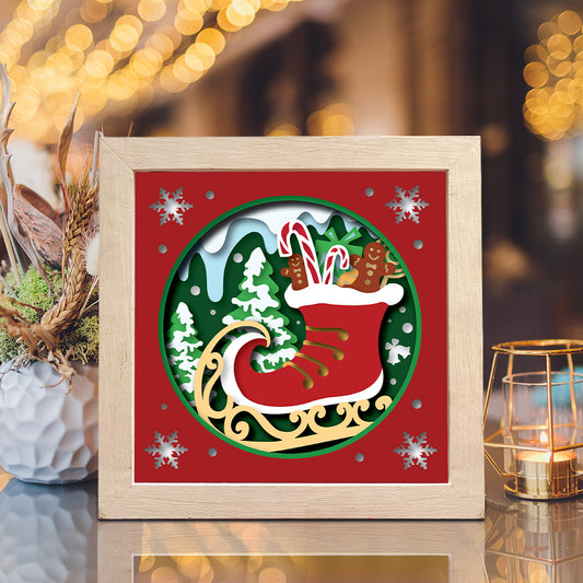 Christmas Ice Skates – 3D Shadow Box SVG File for Cricut & Silhouette
