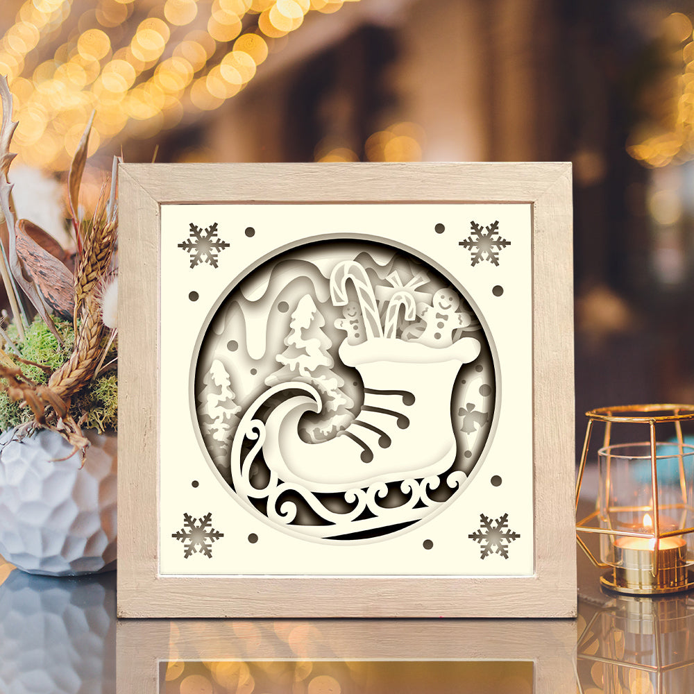 Christmas Ice Skates – 3D Shadow Box SVG File for Cricut & Silhouette