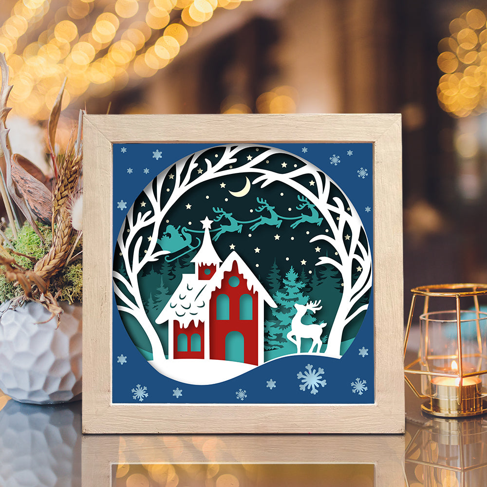 Christmas In The Forest – 3D Christmas Paper Cut Shadow Box File - Cricut File - (8x8 inches) - VEKTOR KRAFT