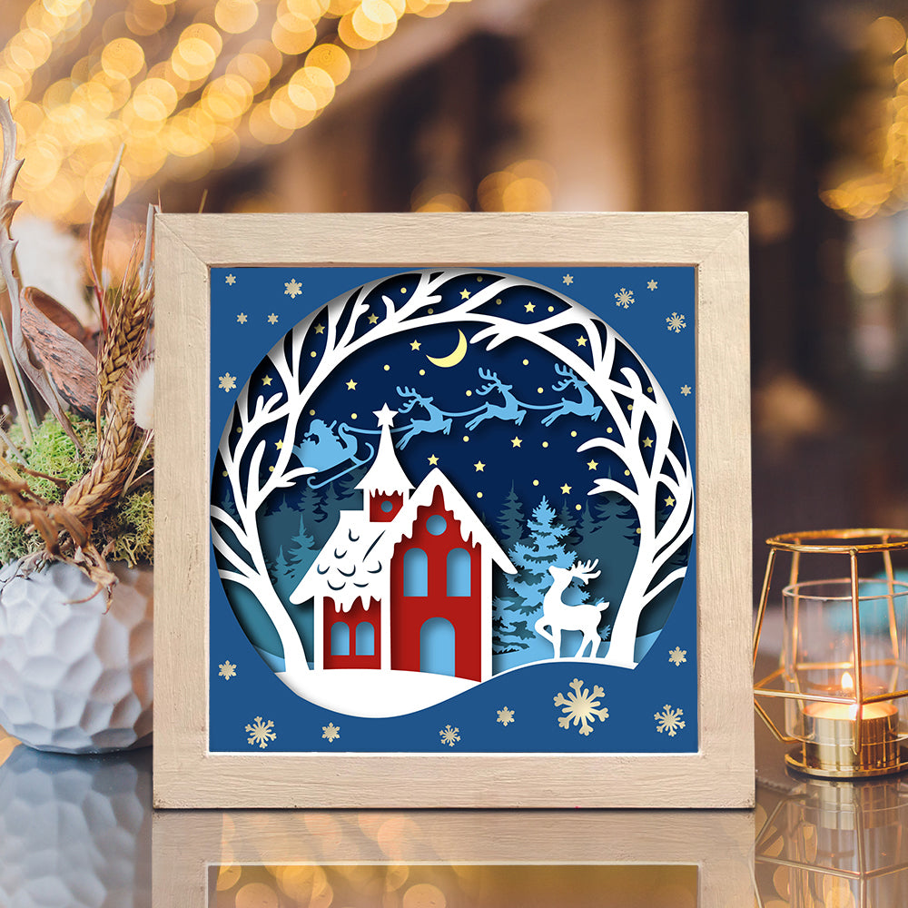 Christmas In The Forest – 3D Christmas Paper Cut Shadow Box File - Cricut File - (8x8 inches) - VEKTOR KRAFT