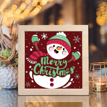Christmas Snowman 1 – 3D Christmas Paper Cut Shadow Box File - Cricut File - (8x8 inches) - VEKTOR KRAFT