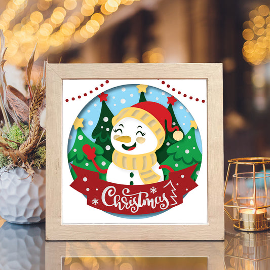 Christmas Snowman 2 – 3D Shadow Box SVG File for Cricut & Silhouette