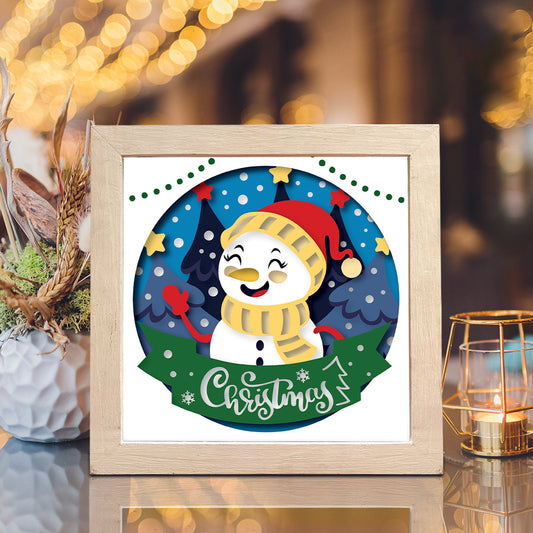 Christmas Snowman 2 – 3D Shadow Box SVG File for Cricut & Silhouette