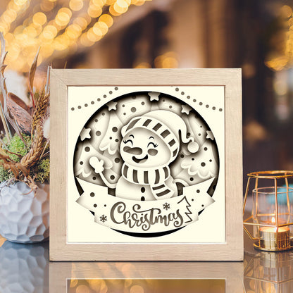 Christmas Snowman 2 – 3D Shadow Box SVG File for Cricut & Silhouette