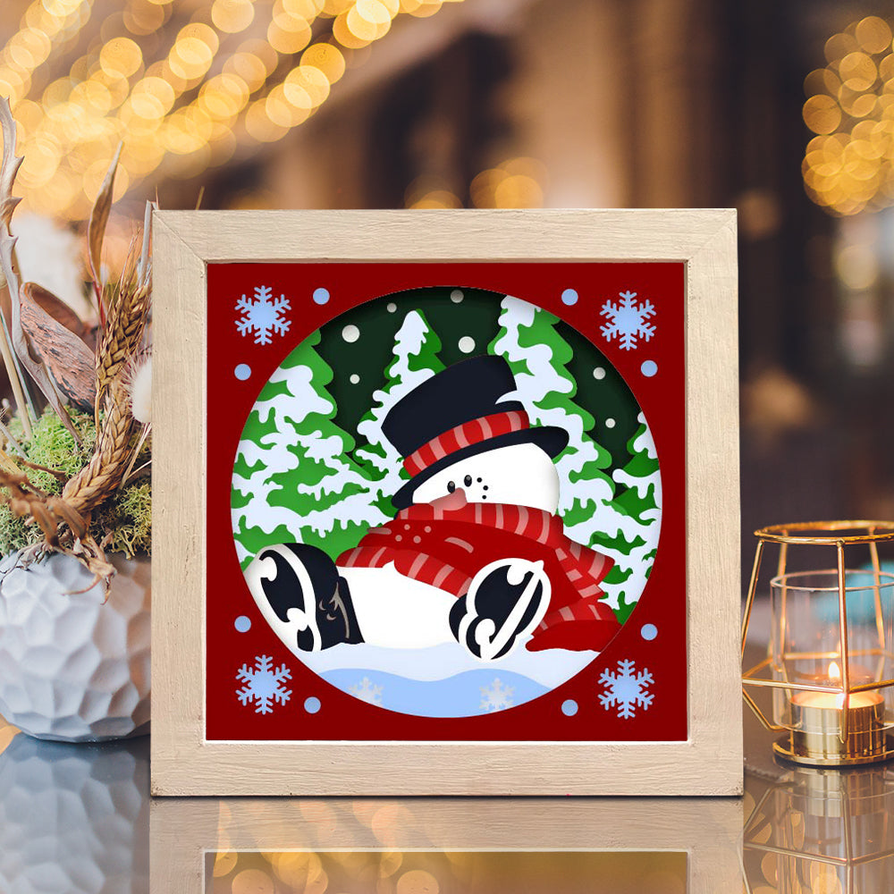 Christmas Snowman 3 – 3D Shadow Box SVG File for Cricut & Silhouette