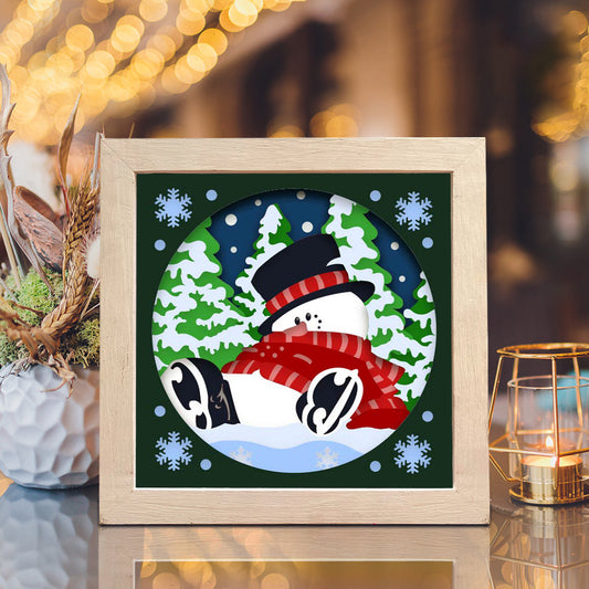 Christmas Snowman 3 – 3D Shadow Box SVG File for Cricut & Silhouette
