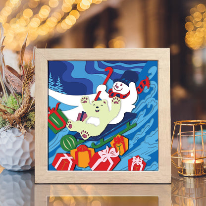Christmas Snowman 5 – 3D Christmas Paper Cut Shadow Box File - Cricut File - (8x8 inches) - VEKTOR KRAFT