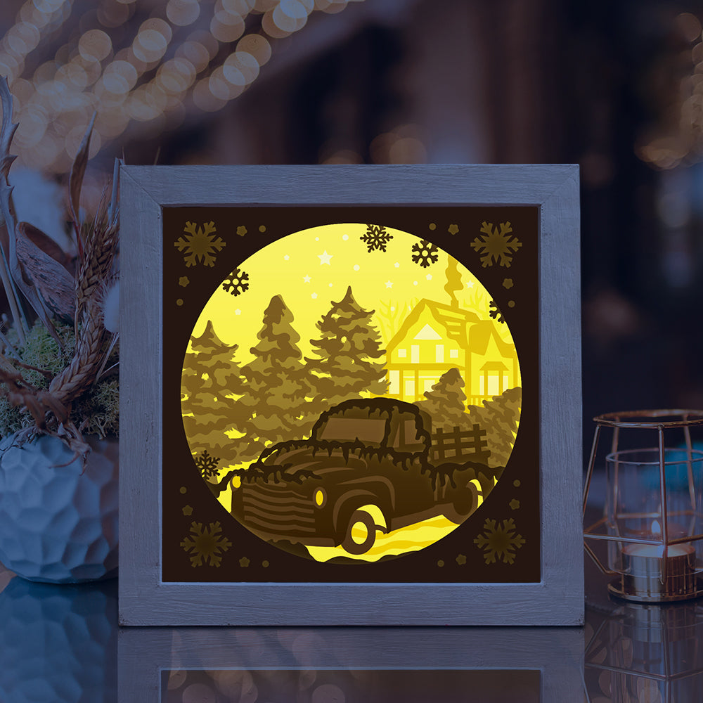 Christmas Truck 3 – 3D Shadow Box SVG File for Cricut & Silhouette