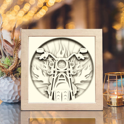 Classic Motorcycle – 3D Shadow Box SVG File for Cricut & Silhouette