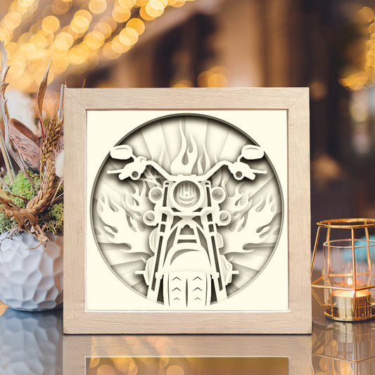 Classic Motorcycle – 3D Shadow Box SVG File for Cricut & Silhouette