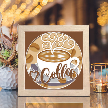 Coffee 3D layered shadow box SVG cut file for Cricut & Silhouette