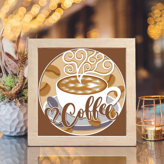 Coffee – 3D Shadow Box SVG File for Cricut & Silhouette