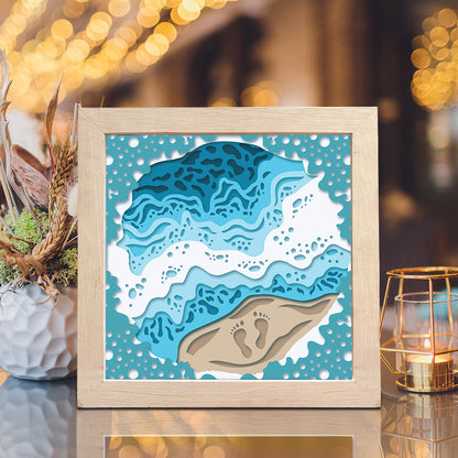 Seashore Beach – 3D Paper Cut Shadow Box File - Cricut File - (8x8 inches) - VEKTOR KRAFT