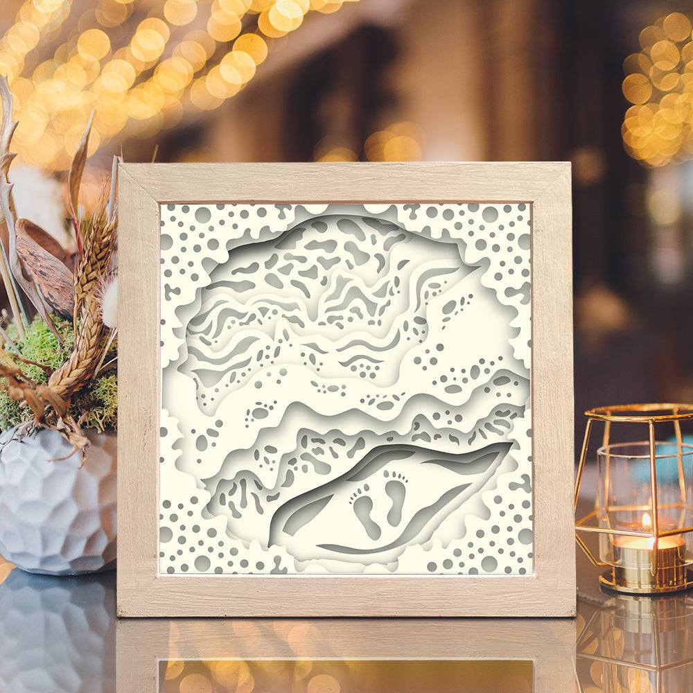 Seashore Beach – 3D Paper Cut Shadow Box File - Cricut File - (8x8 inches) - VEKTOR KRAFT