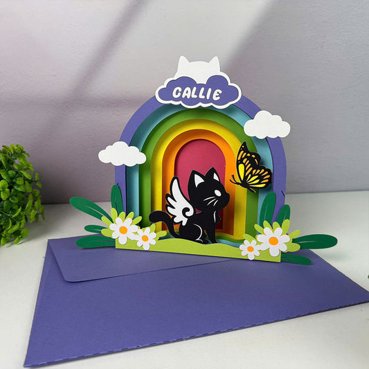 Custom Memorial Pet Cat – 3D Paper Pop-up Card File - Cricut File - VEKTOR KRAFT