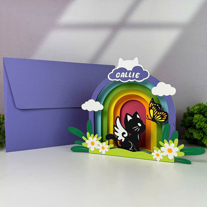 Custom Memorial Pet Cat – 3D Pop-Up Card SVG File for Cricut & Silhouette