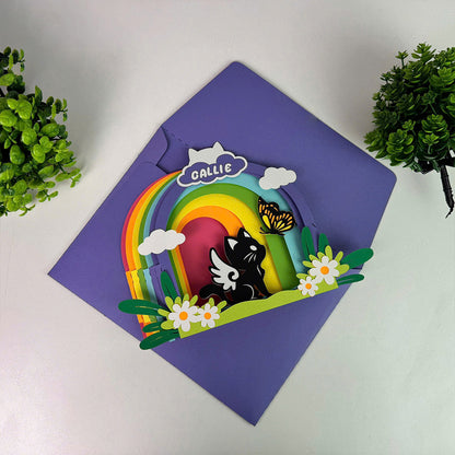 Custom Memorial Pet Cat – 3D Pop-Up Card SVG File for Cricut & Silhouette