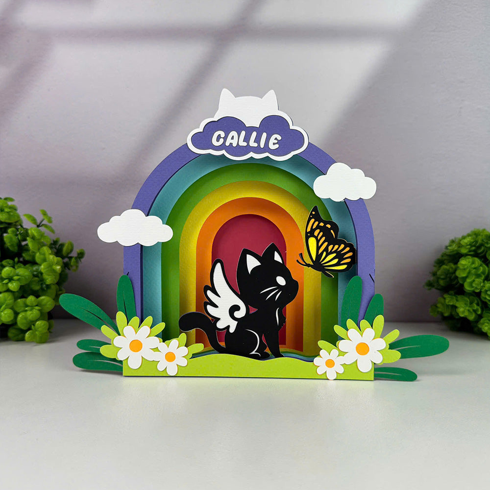 Custom Memorial Pet Cat – 3D Pop-Up Card SVG File for Cricut & Silhouette