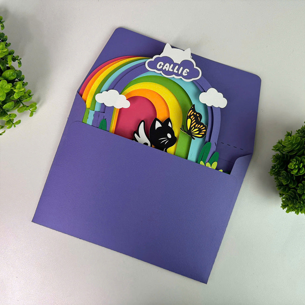 Custom Memorial Pet Cat – 3D Pop-Up Card SVG File for Cricut & Silhouette