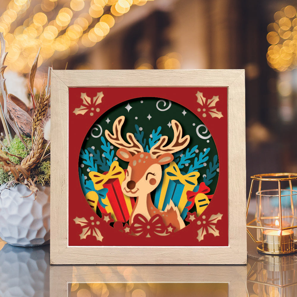 Cute Reindeer – 3D Shadow Box SVG File for Cricut & Silhouette