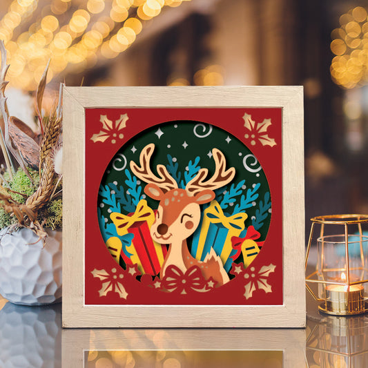 Cute Reindeer – 3D Shadow Box SVG File for Cricut & Silhouette