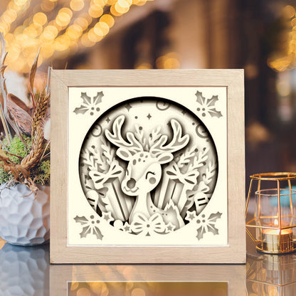 Cute Reindeer – 3D Shadow Box SVG File for Cricut & Silhouette