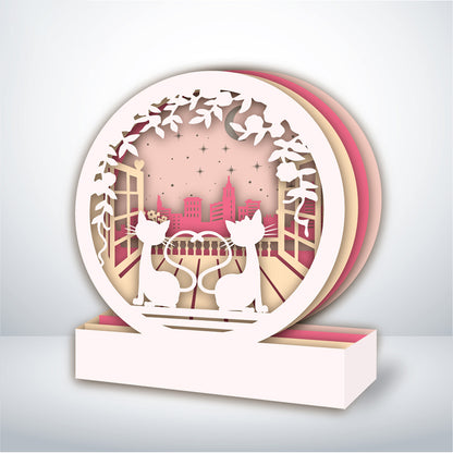 Cat Couple – 3D Pop-Up Card SVG File for Cricut & Silhouette