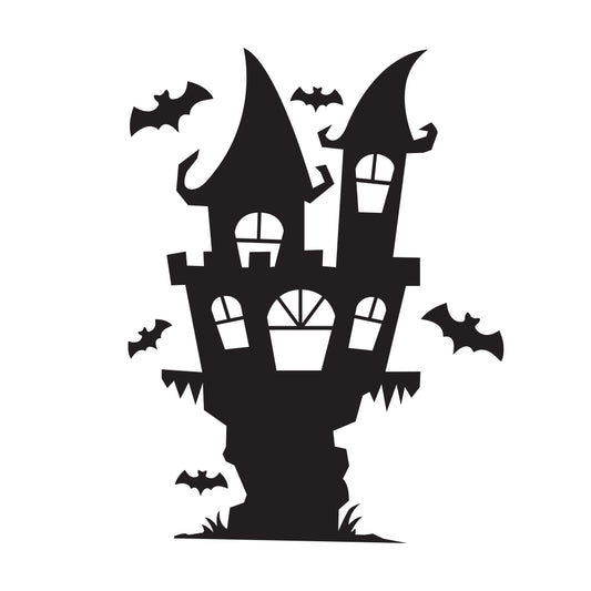 Spooky Castle With Bats - Cricut File - VEKTOR KRAFT