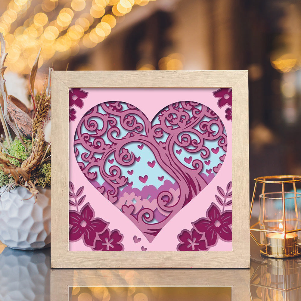 Heart Tree 2 – 3D Shadow Box SVG File for Cricut & Silhouette