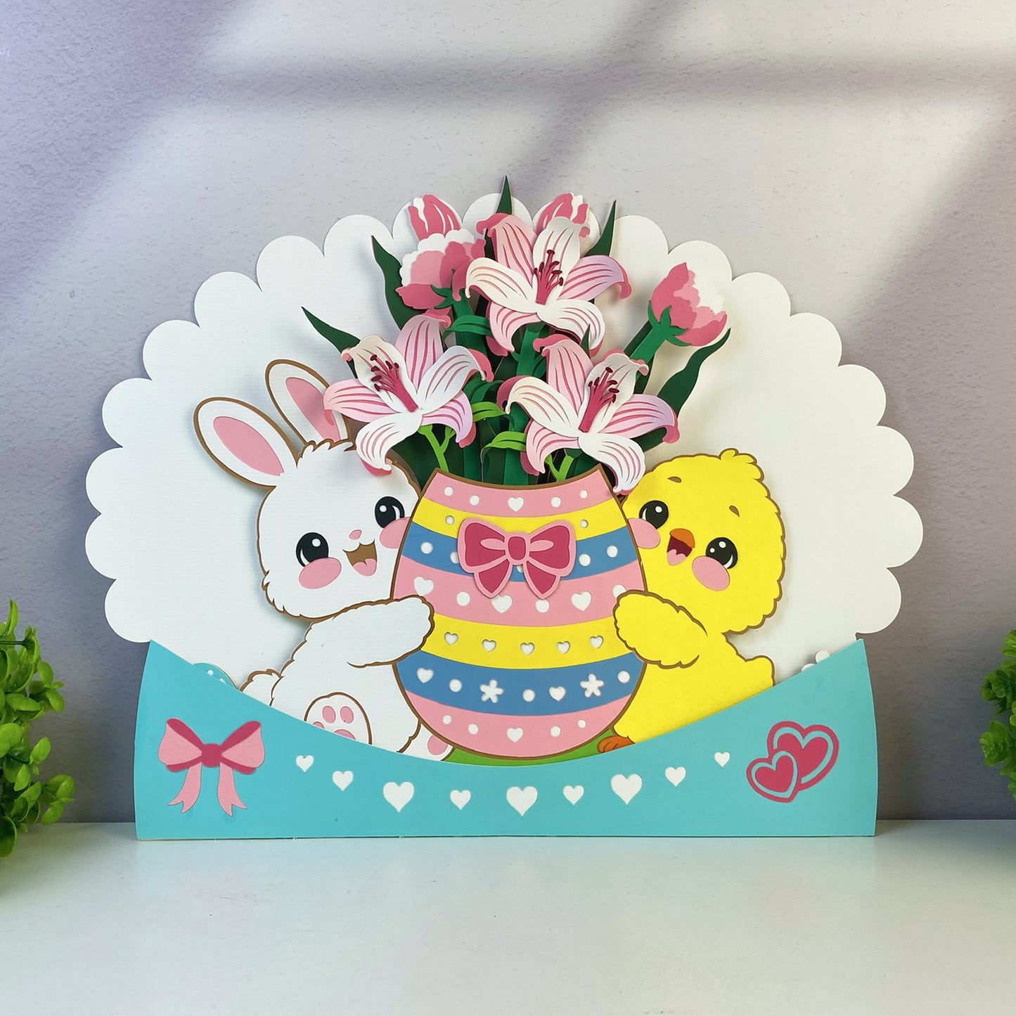Rabbit And Chicken – 3D Pop-Up Card SVG File for Cricut & Silhouette
