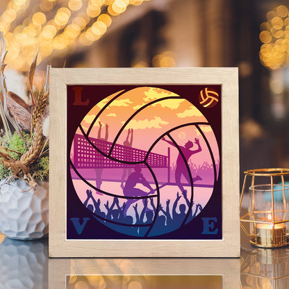 Volleyball 2 – 3D Lightbox SVG File for Cricut & Silhouette