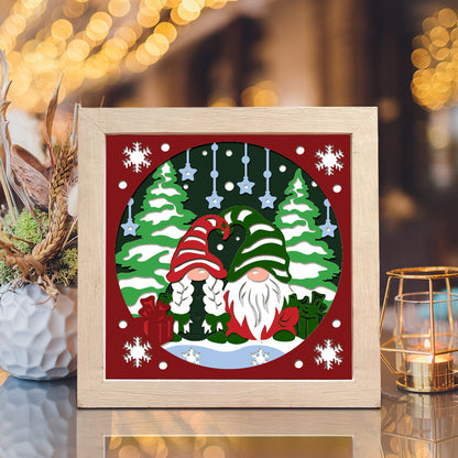 Gnome couple – 3D Shadow Box SVG File for Cricut & Silhouette