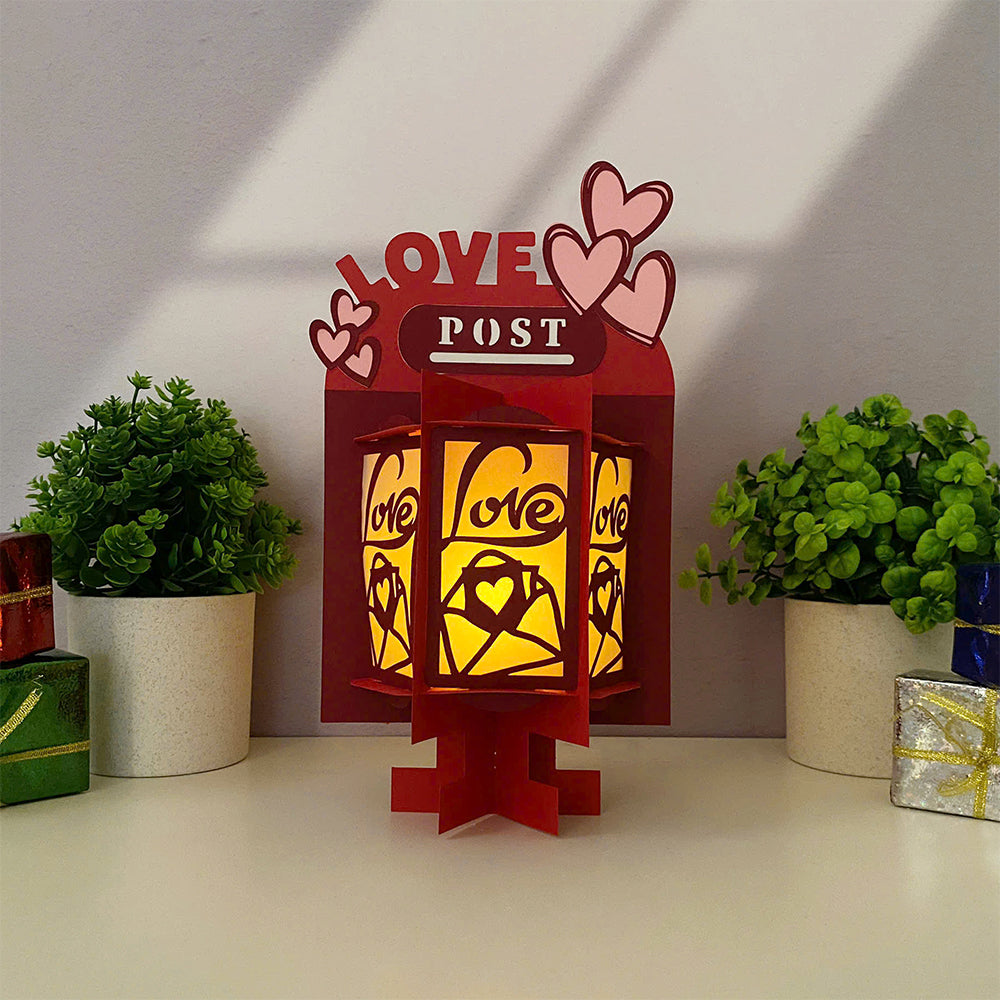 Letter Box Valentine - 3D Valentine Paper Lantern File  - Cricut File  - VEKTOR KRAFT