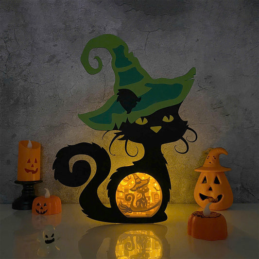 Witch Cat – 3D Witch Cat Box File - Cricut File - VEKTOR KRAFT