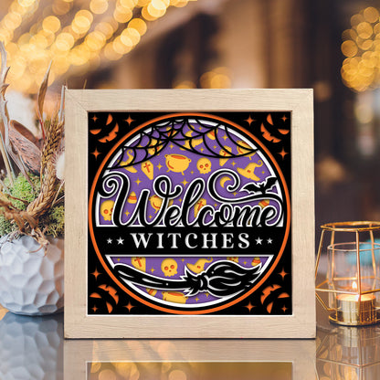 Welcome Halloween 2 – 3D Halloween Paper Cut Shadow Box File - Cricut File - (8x8 inches) - VEKTOR KRAFT