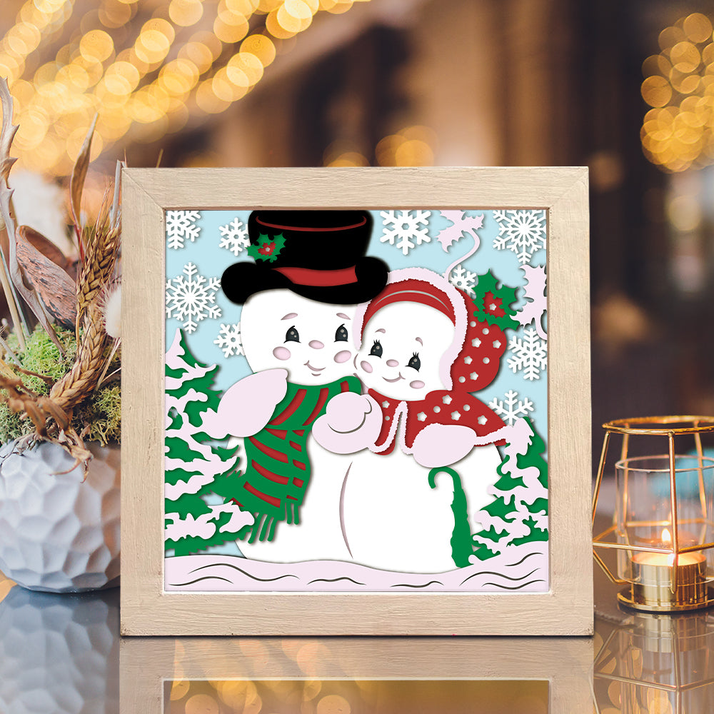 Snowman – 3D Shadow Box SVG File for Cricut & Silhouette