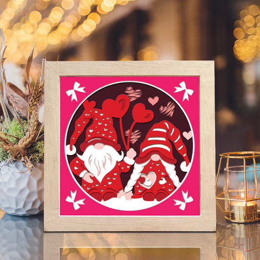 Valentine's Day Gnome – 3D Shadow Box SVG File for Cricut & Silhouette