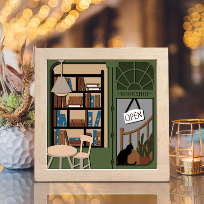 Bookstore – 3D Shadow Box SVG File for Cricut & Silhouette