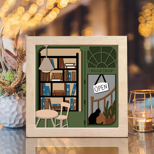 Bookstore – 3D Shadow Box SVG File for Cricut & Silhouette