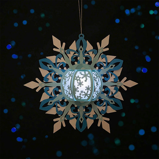 Snowflake 2 - 3D Christmas Lantern File - Cricut File  - VEKTOR KRAFT
