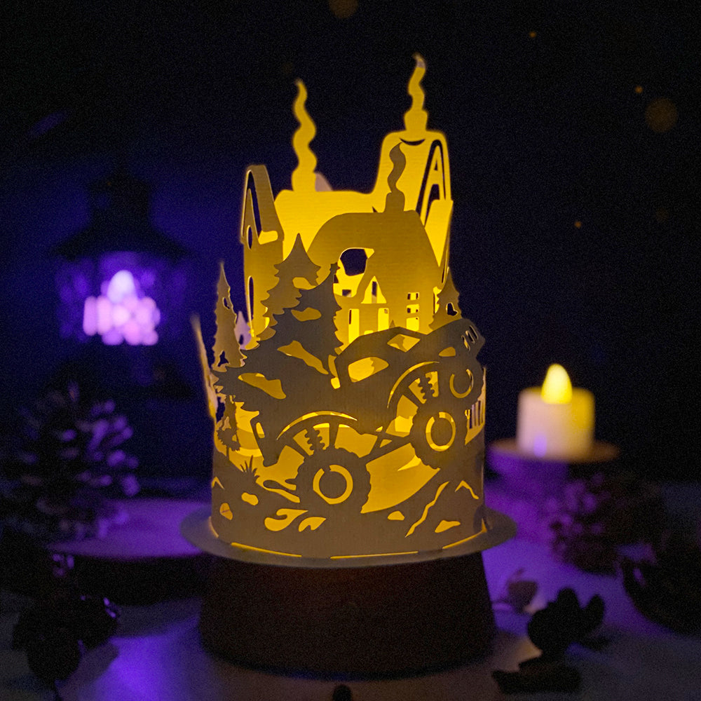 Christmas Truck – 3D Lantern SVG File for Cricut & Silhouette