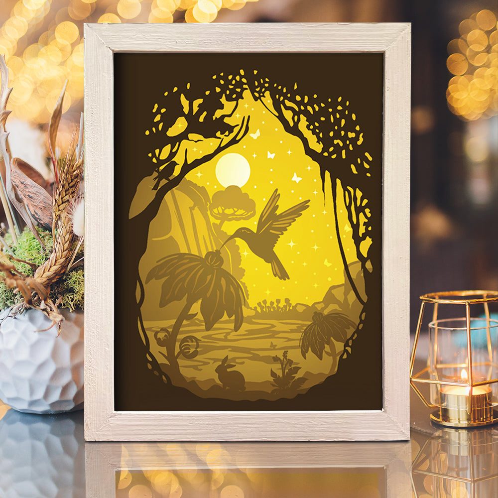 Hummingbird 1 – 3D Lightbox SVG File for Cricut & Silhouette
