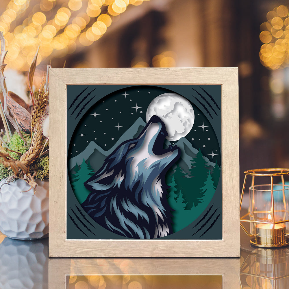 Wolf 3 – 3D Shadow Box SVG File for Cricut & Silhouette