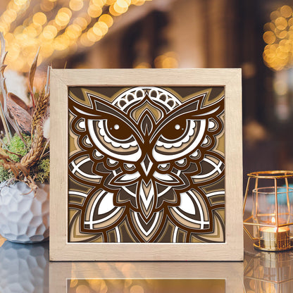 Mandala Owl – 3D Paper Cut Shadow Box File - Cricut File - (8x8 inches) - VEKTOR KRAFT