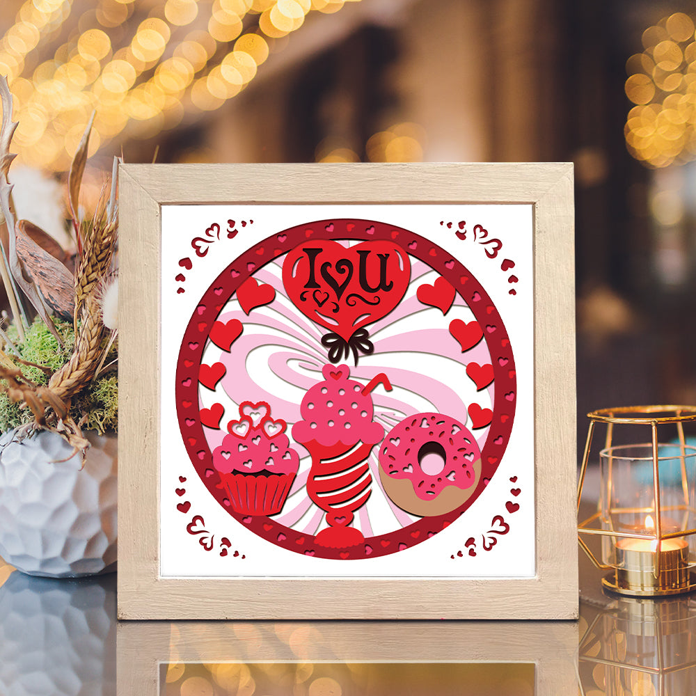 Love Cake – 3D Valentine Paper Cut Shadow Box File - Cricut File - (8x8 inches) - VEKTOR KRAFT