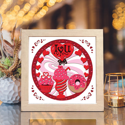 Love Cake – 3D Valentine Paper Cut Shadow Box File - Cricut File - (8x8 inches) - VEKTOR KRAFT