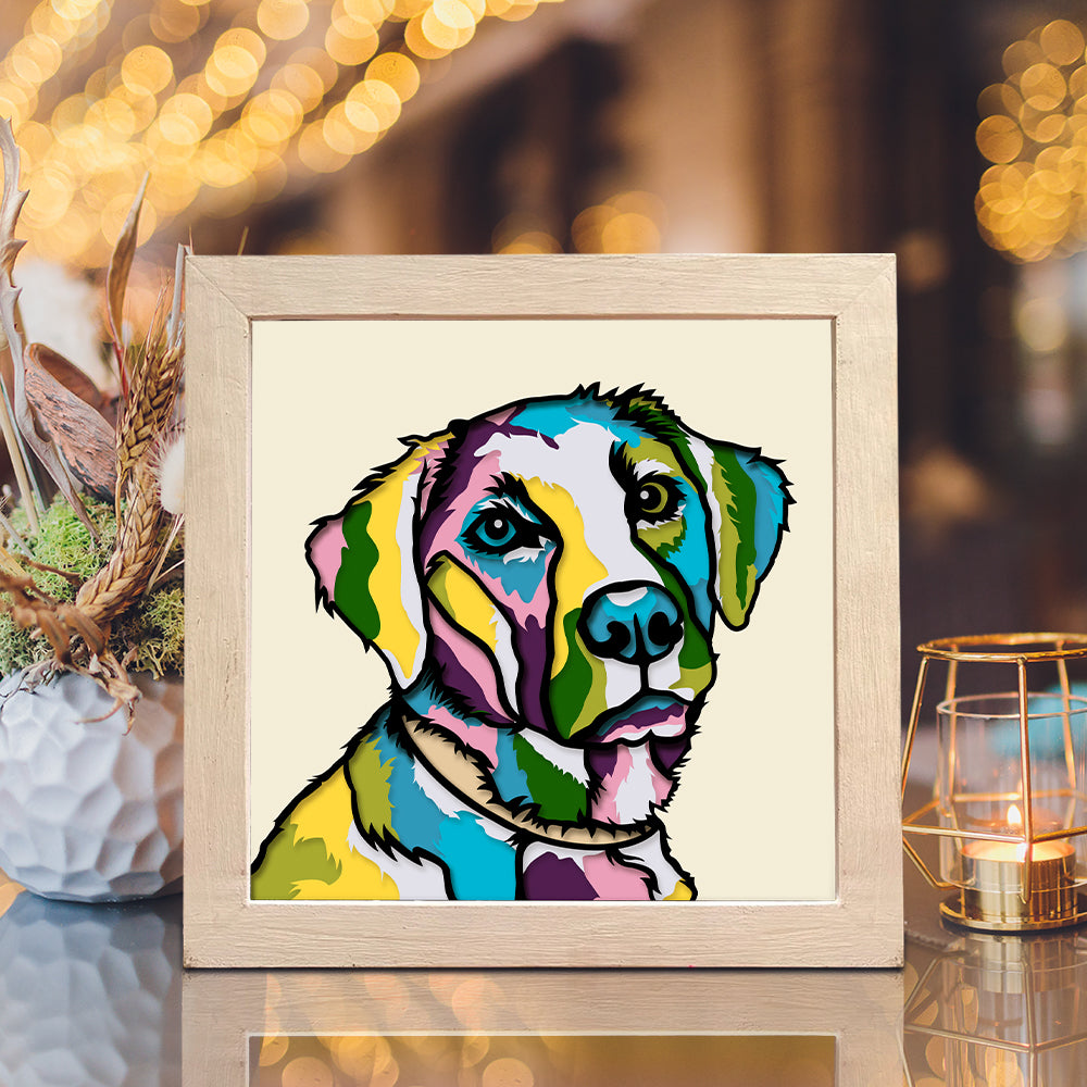 Colorful Labrador – 3D Shadow Box SVG File for Cricut & Silhouette
