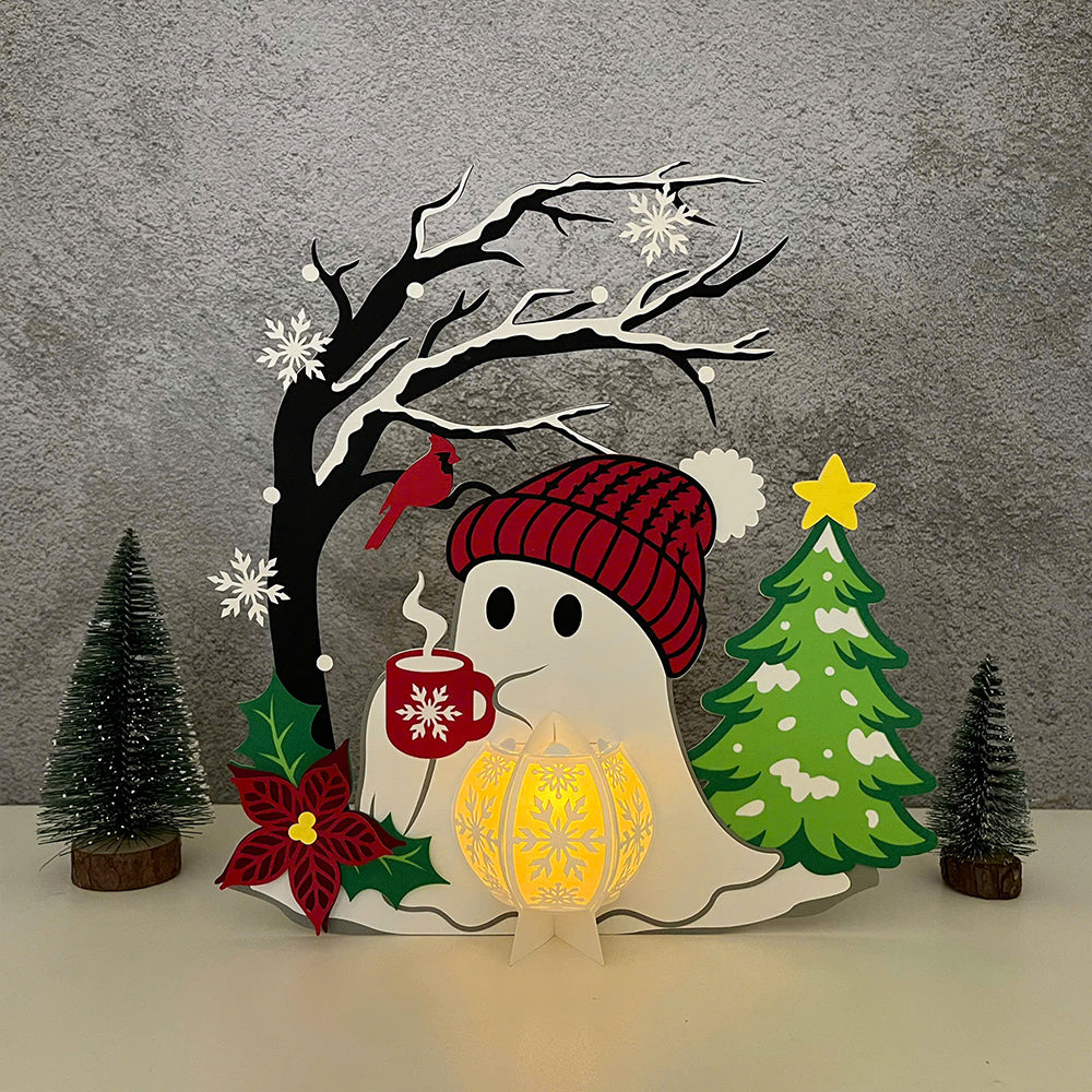 Christmas Ghost 1 - 3D Lantern File  - Cricut File  - VEKTOR KRAFT