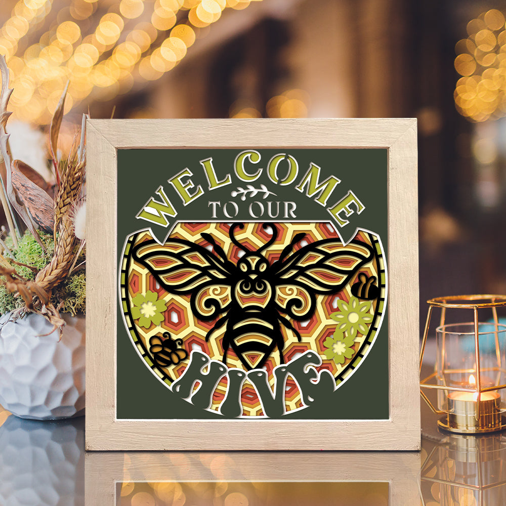 Honey Bee 4 – 3D Animal Paper Cut Shadow Box File - Cricut File - (8x8 inches) - VEKTOR KRAFT