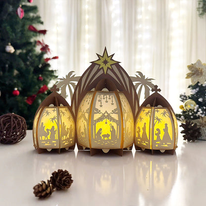 Nativity House - 3D Christmas Lantern File - Cricut File  - VEKTOR KRAFT